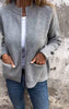 Mara | Cotton zip-up cardigan - Grey / S