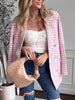 Laura | Fashionable blazer in a checked design - Klær og Tilbehør - Pink / S