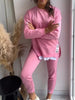 Adriana | Ladies patchwork two-piece top and trousers sweatshirt - Pink / S