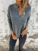 Lyra - V-neck top Med Long - Women Top - Dark grey / S