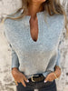 Lyra - V-neck top Med Long - Women Top - Dark grey / S