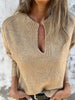 Lyra - V-neck top med long - Women Top - Khaki / S