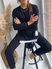 Adriana | Ladies patchwork two-piece top and trousers sweatshirt - Black / S