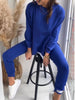 Adriana | Ladies patchwork two-piece top and trousers sweatshirt - Blue / S