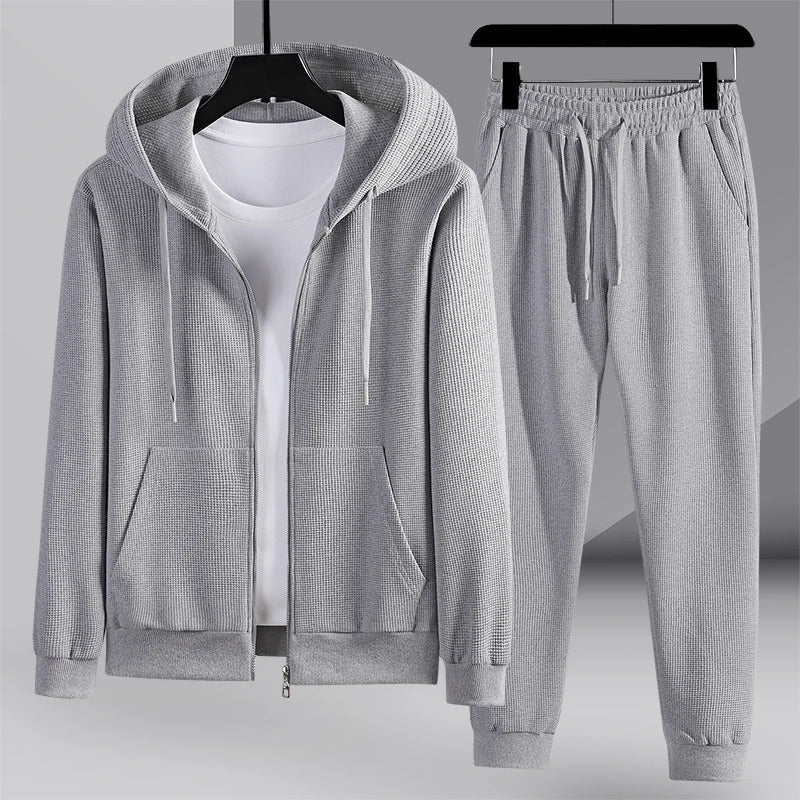 Itoshi™ - Cosy waffle knit lounge set for men - steel / M