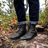 Klaus™ | Vintage leather boots with laces - Black / 38