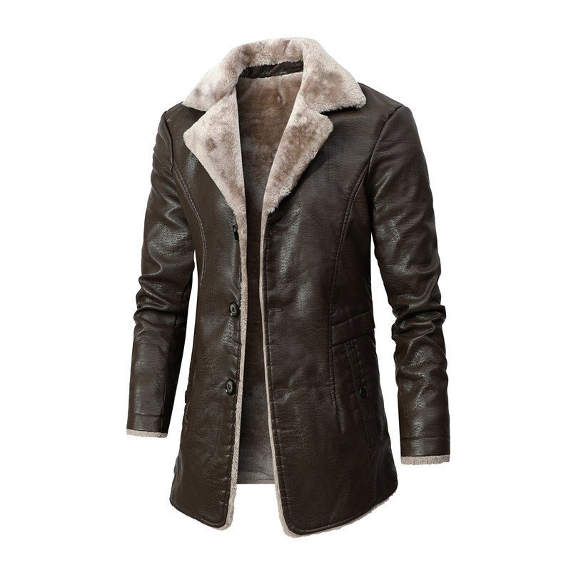 Antoine - Elegant winter coat for men - Brown / S