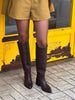 Talia | Women's knee-high boots - Brown / 35