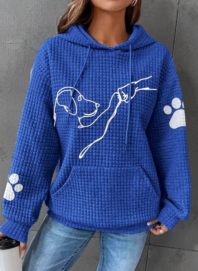 Sara | Comfortable and warm hooded jumper for women - Blue / S