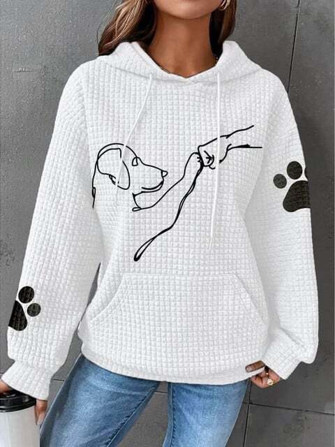 Sara | Comfortable and warm hoodie for women - White / S