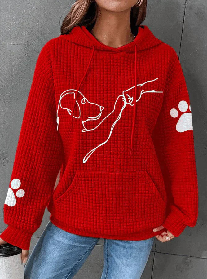 Sara | Comfortable and warm hooded jumper for women - Red / S