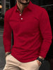 Raven | Long-sleeved polo shirt - Red / S