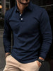 Raven | Long-sleeved polo shirt - Dark blue / S