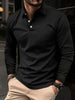 Raven | Long-sleeved polo shirt - Black / S