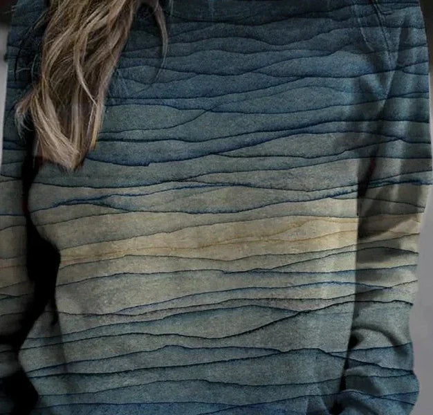 Juliana | Trendy Wave Pattern Sweatshirt for Women