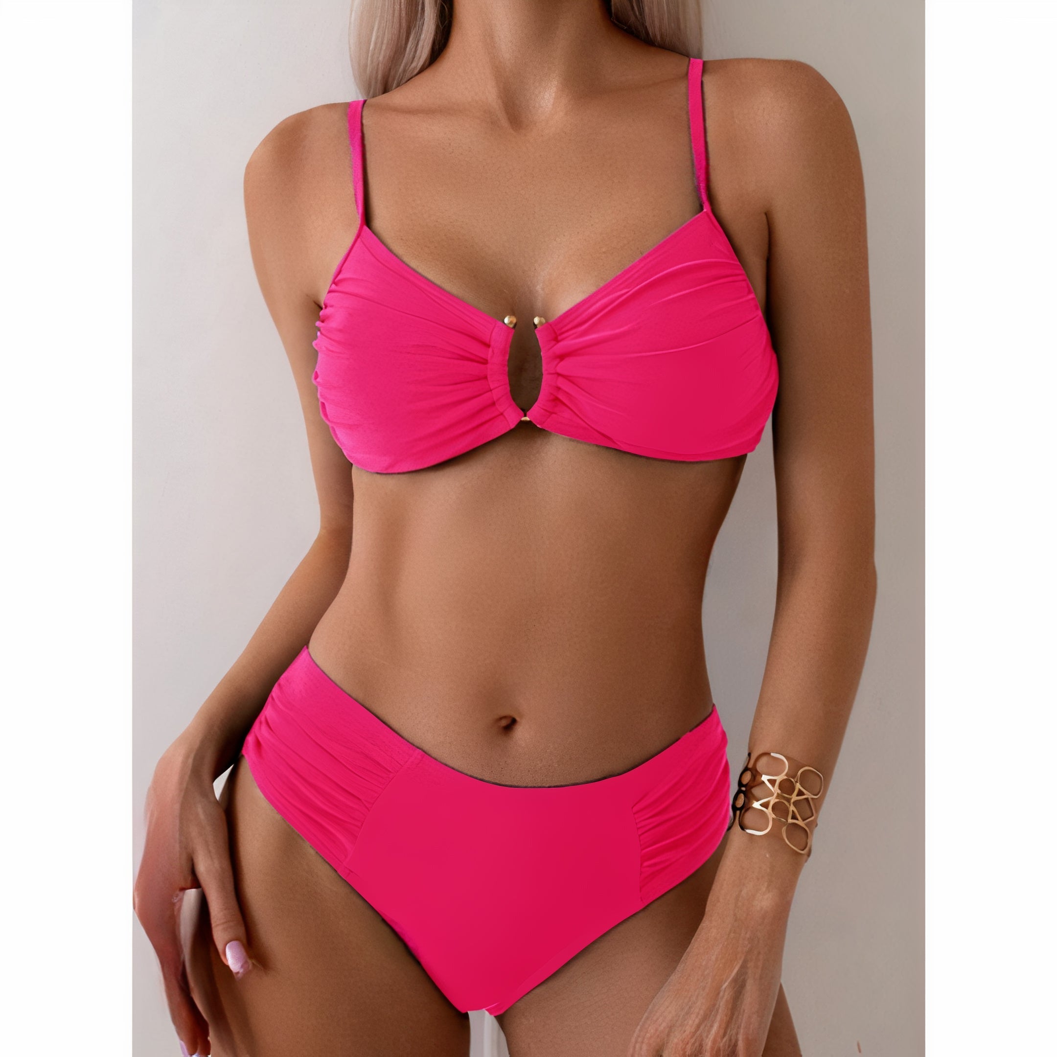 Zariah | Radiant Gold Bikini Set for Women
