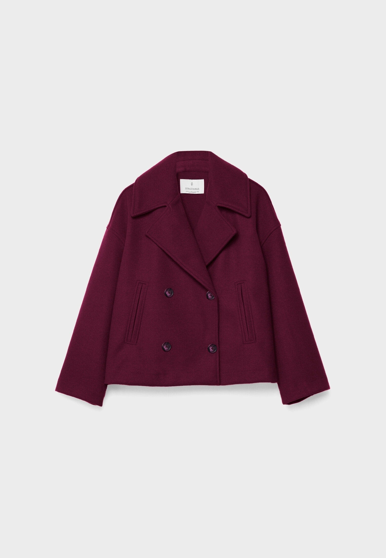Vespera™ - Short-cut wool coat for women - Red / XS