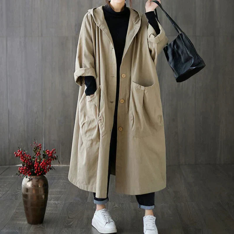 THALIA | OVERSIZED TRENCH COAT - Khaki / One size fits all