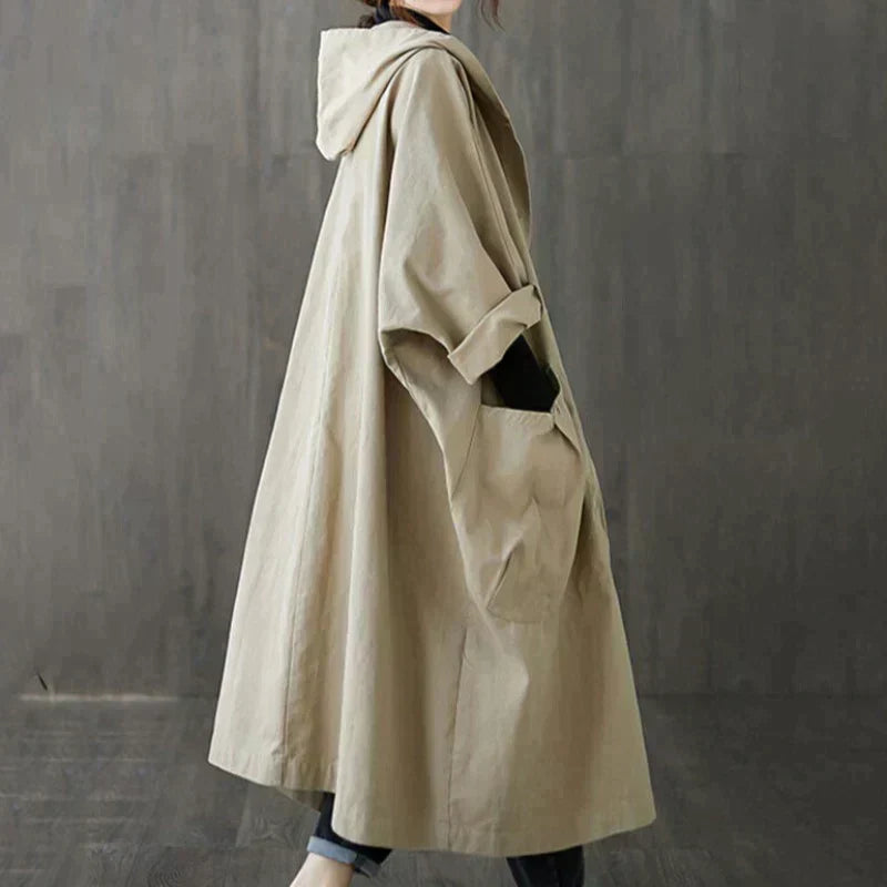 THALIA | OVERSIZED TRENCH COAT - Khaki / One size fits all
