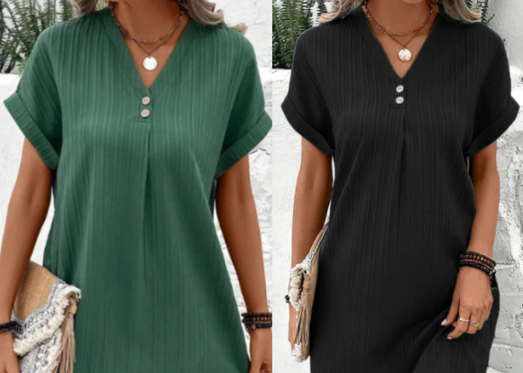 Gracelyn | Monochrome Dress with V-Neck
