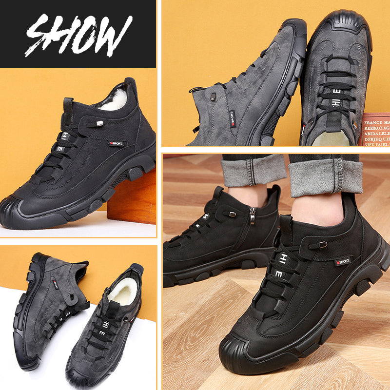 Danniel™ | Men's winter trainers with faux fur lining - Grey / 39