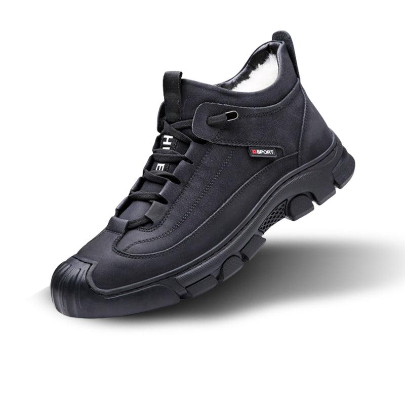 Danniel™ | Men's winter trainers with faux fur lining - Black / 39