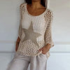 Erizabeth | Stylish Crochet Mesh Top with Round Neck