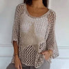 Erizabeth | Stylish Crochet Mesh Top with Round Neck
