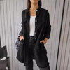 Celine™ | Comfortable women's jacket in faux denim style - Damenbekleidung - Black / S