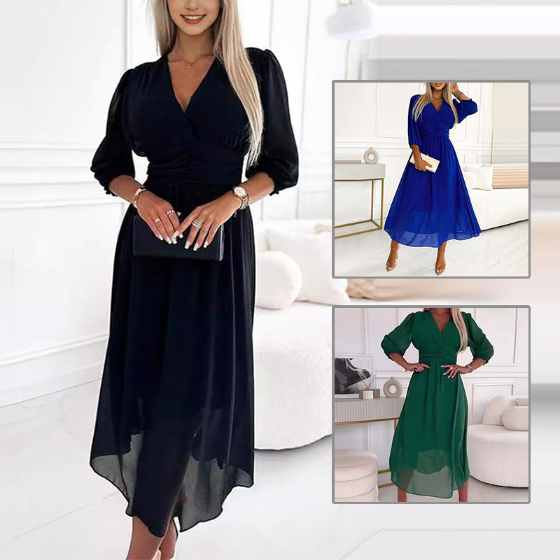 Seraphine | Feminine Chiffon Dress with V-Neck