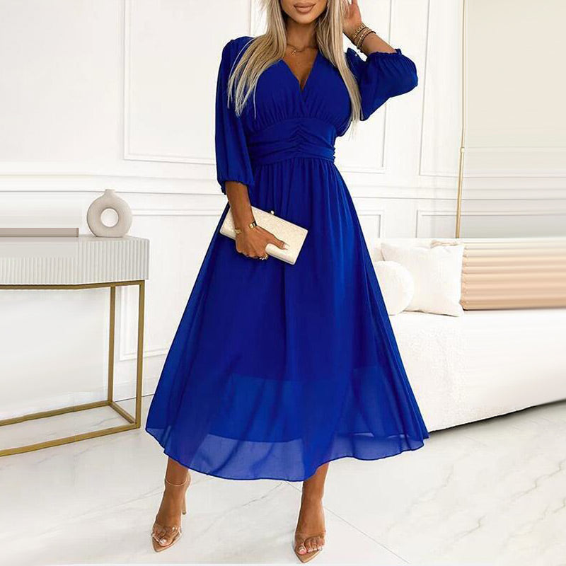 Seraphine | Feminine Chiffon Dress with V-Neck
