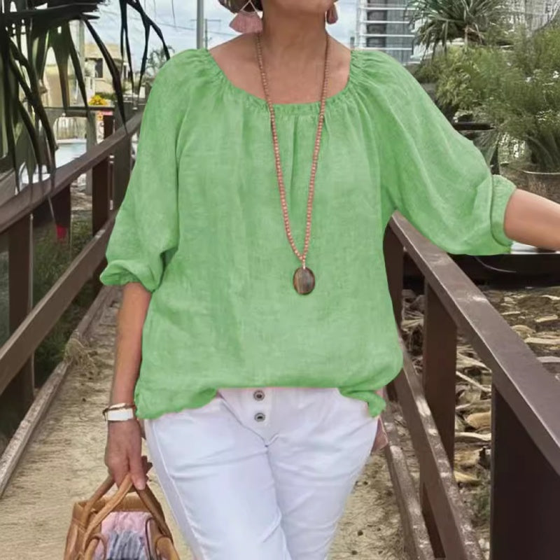 Gretta | Timeless Cotton-Linen Top