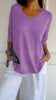 Alva™ | Subtle V-neck knitted top - Heiße Produkte - Purple / S (EU 36)
