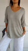 Alva™ | Subtle V-neck knitted top - Heiße Produkte - Grey / S (EU 36)