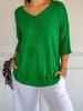 Alva™ | Subtle V-neck knitted top - Heiße Produkte - Grass green / S (EU 36)