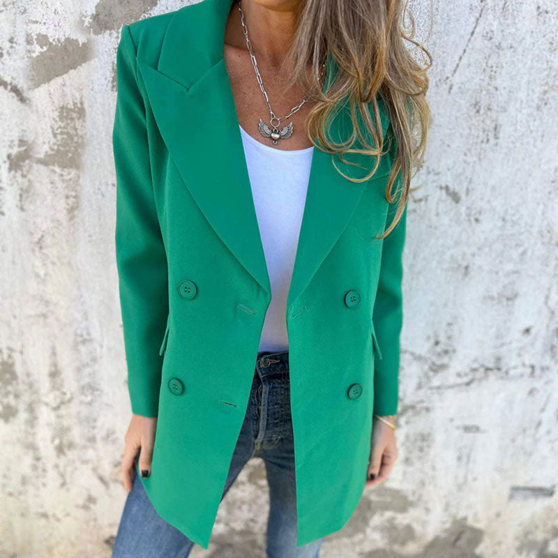 Nadja™ | Stylish long blazer - Klær & Tilbehør - Green / S