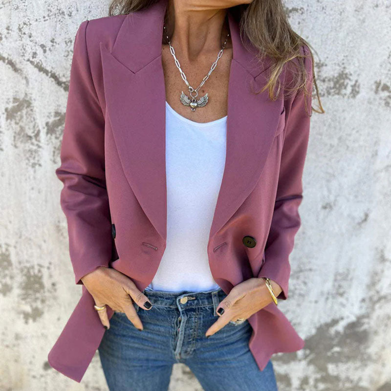 Nadja™ | Stylish long blazer - Klær & Tilbehør - Purple / S
