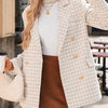 Laura | Fashionable blazer in a checked design - Klær og Tilbehør - Pink / S