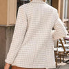 Laura | Fashionable blazer in a checked design - Klær og Tilbehør - Pink / S