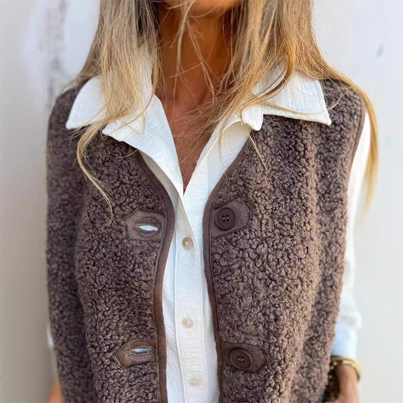 Frida™ - Soft wool button jacket for women - S