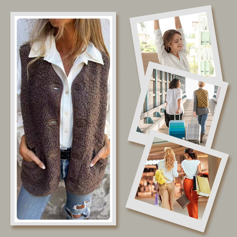 Frida™ - Soft wool button jacket for women - S