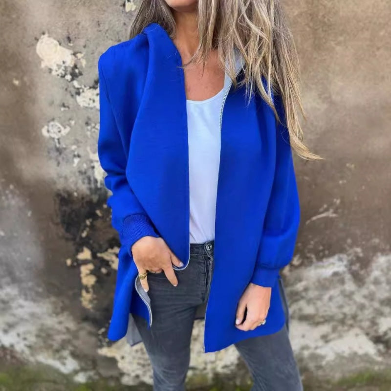 Anne™ | women's coat with hood and pockets - Women\'s Tops - Blue / S