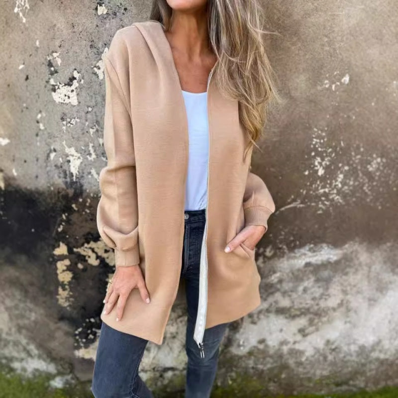 Anne™ | women's coat with hood and pockets - Women\'s Tops - Khaki / S