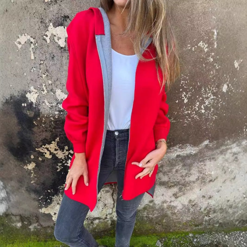 Anne™ | women's coat with hood and pockets - Women\'s Tops - Red / S