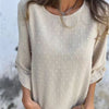 Runa™ | Loose jacquard top with a round neckline - Kläder och Accessoarer - Apricot / S