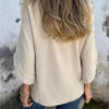 Runa™ | Loose jacquard top with a round neckline - Kläder och Accessoarer - Apricot / S