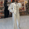 Gisselle | Striped Turtleneck Top & Wide-Leg Trousers Set