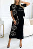 Lyca | Casual Women's Set with Floral T-shirt and Bustier Skirt