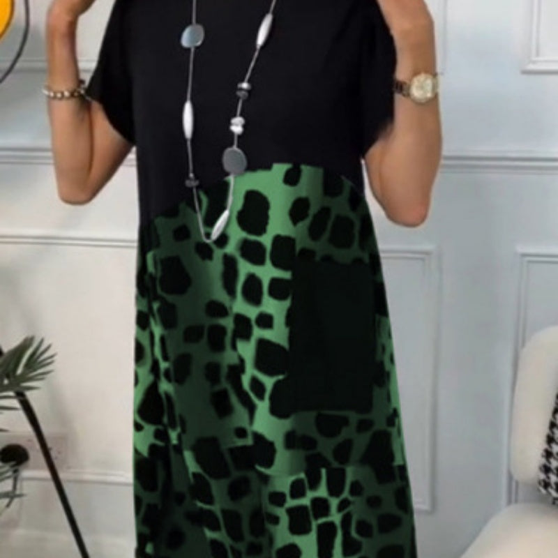 Beatrice | Loose Dress with Short Sleeves & Pattern