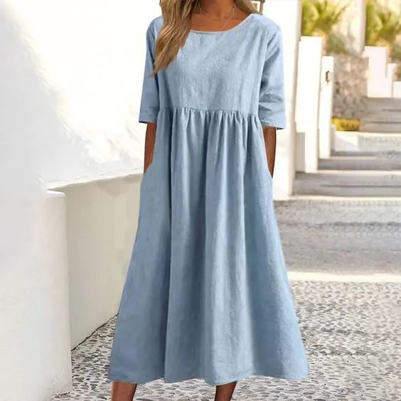 Eliana | Airy Cotton Dress with Pocket